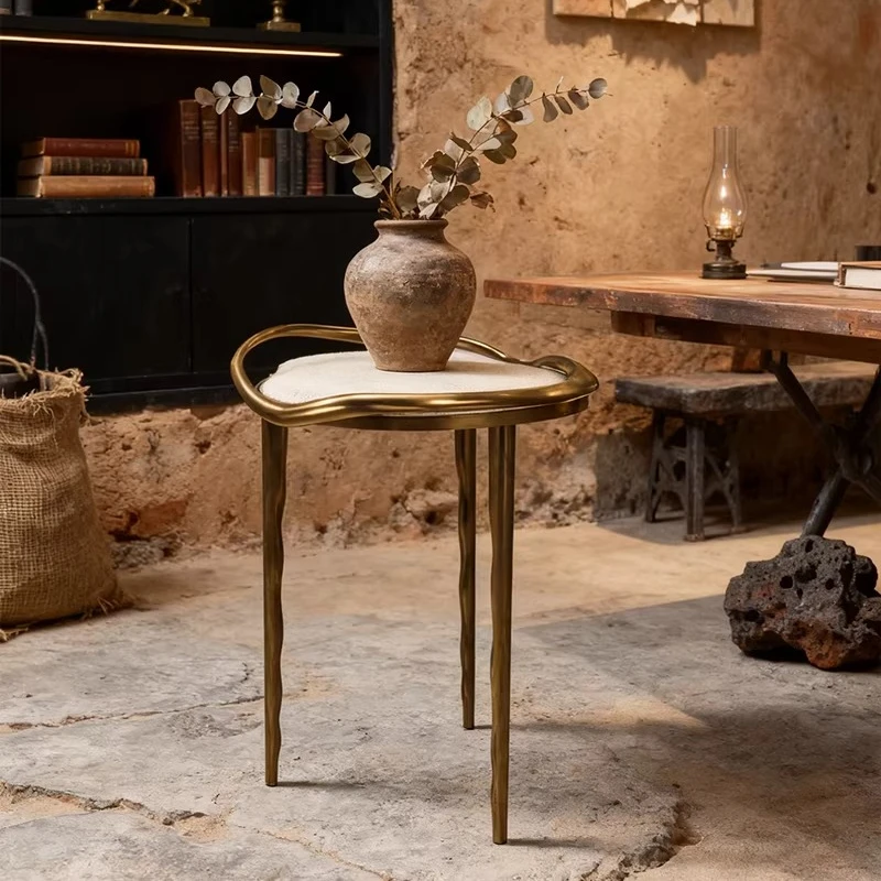 

Italian minimalist sofa side table high-end living room household round small coffee table