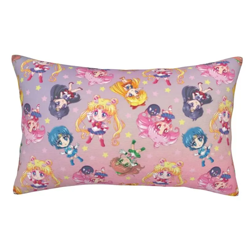 Custom Crystal Team Pattern Pillow Case 60cmx40cm Sailor Moon Luxury Cushion Cover Velvet Pillowcase