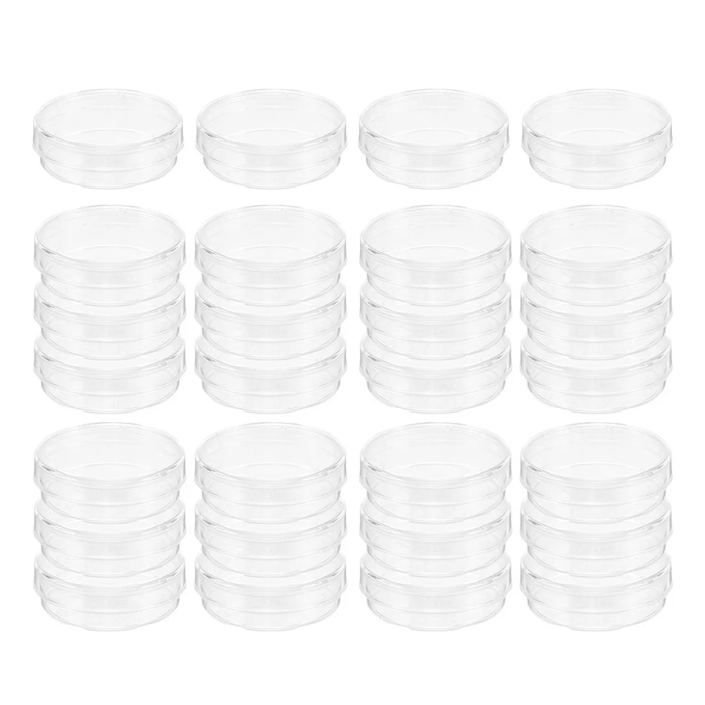 100 قطعة طبق بتري شفاف 35 مللي متر لوحات ثقافة بلاستيكية لتجارب علوم خلية البحث عن الأحياء الدقيقة