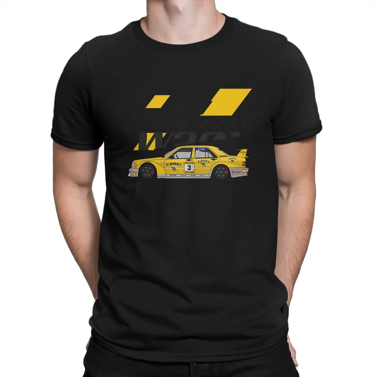 W201 ROLAND ASCH DTM CAR Men T Shirts DTM Crazy Tee Shirt Short Sleeve Crewneck T-Shirts 100% Cotton 4XL 5XL Clothes