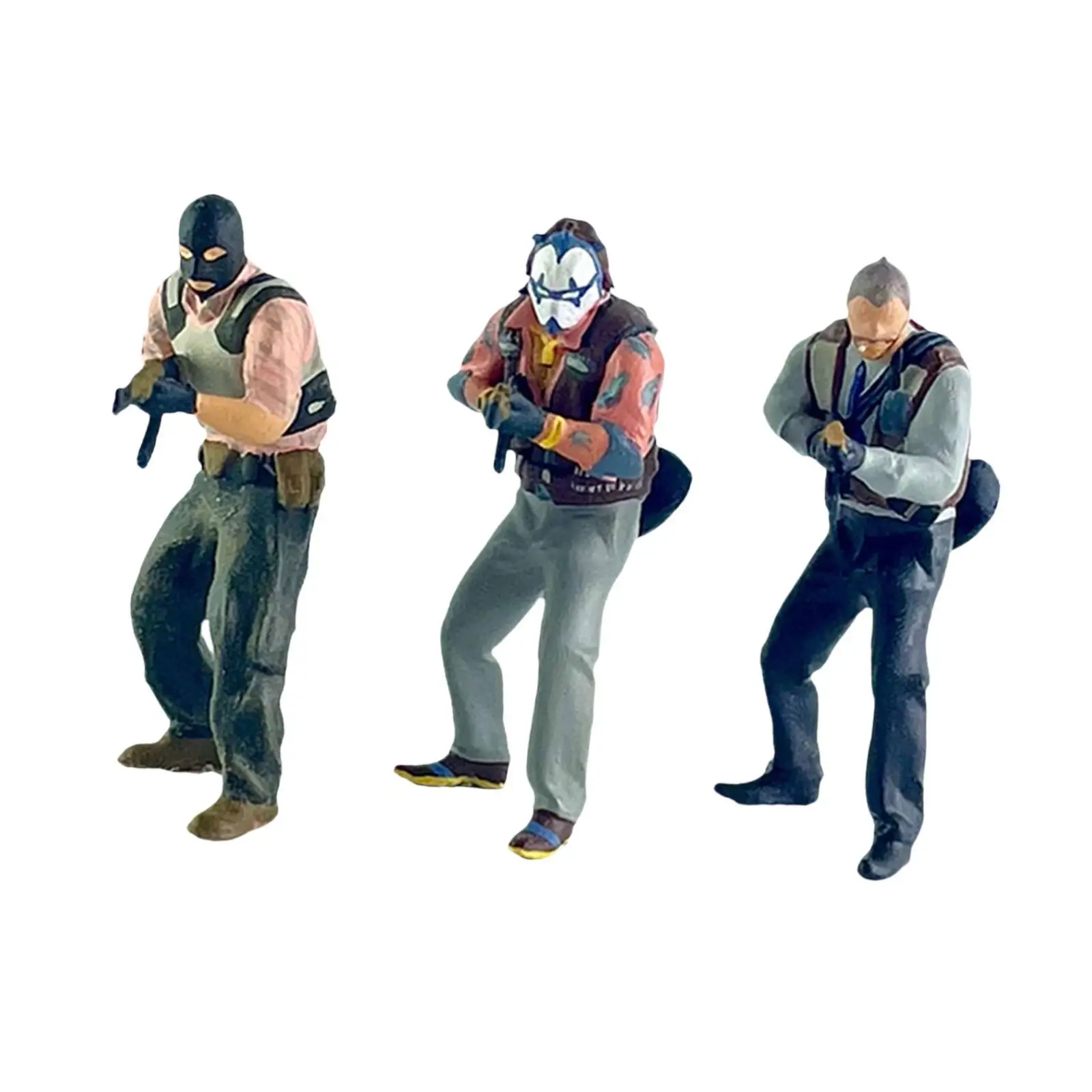 3 قطعة 1/64 مقياس ديوراما أرقام الراتنج ل حديقة الجنية دمية ديكورات منزلية #1