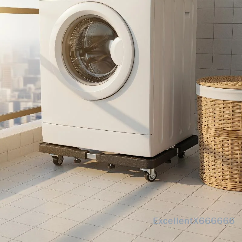 Adjustable Heavy Duty Appliance Moving Base Lockable Wheels Non Slip Pads Shock Absorbent for Washing Machine Dryer Laundry Room