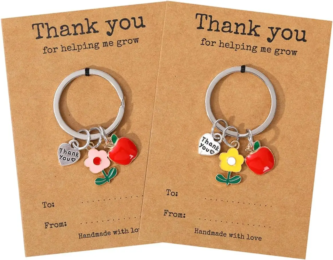 

Teacher Appreciation Keychain Gifts Thank You for Helping Me Grow Keychain Teacher Day Christmas Gift