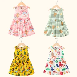 Mädchen Kleid Baumwolle Sommer Kinder Kleidung Mädchen Kinder Blumen kleider ärmellose Prinzessin Party Outfit Kinder kleidung