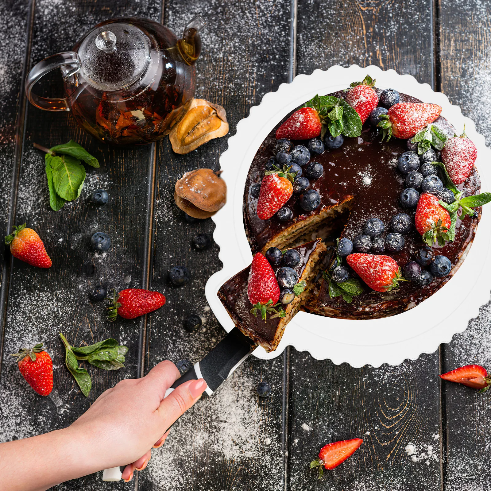 

2Pcs Dessert Tray Smooth Appearance 10 Inches Ideal for Cakes Cookies Snacks Storage Cake Board Cake Tray