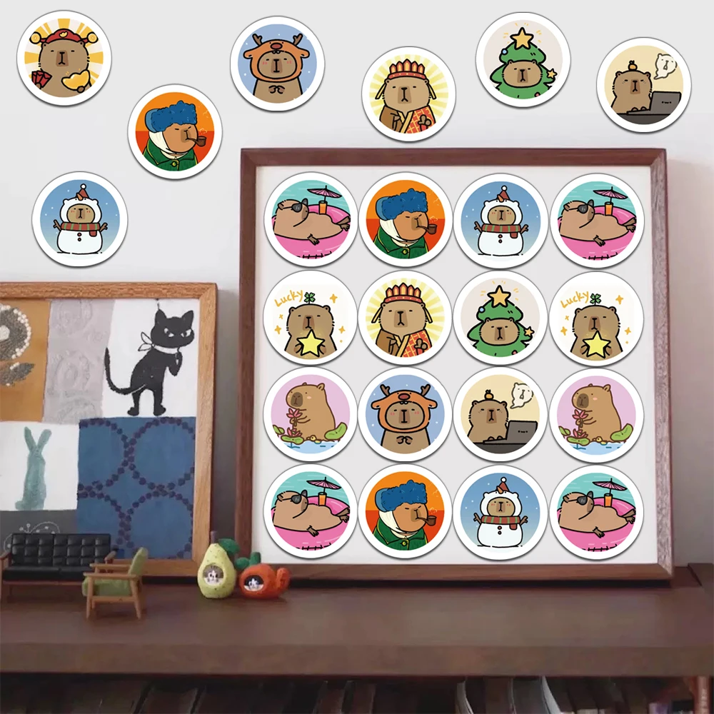 500PCS Kreative Capibala Rolle Aufkleber Telefon Fall Dekoration DIY Skateboard Notebook Wasser Tasse Personalisierte Wasserdichte Aufkleber