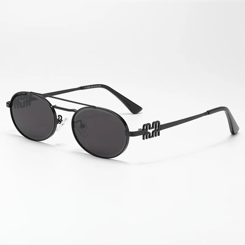 

Luxury Oval MM Fashion Sunglasse For Women And Men Stylish Unisex Brand Designer Sun Glasses Metal Shades UV400