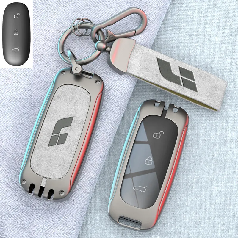 For Li LIXIANG L6 L9 L8 L7 MEGA One Car Key Case Fob Car Special Protective Case Buckle Metal Keychain Ring Shell Accessories