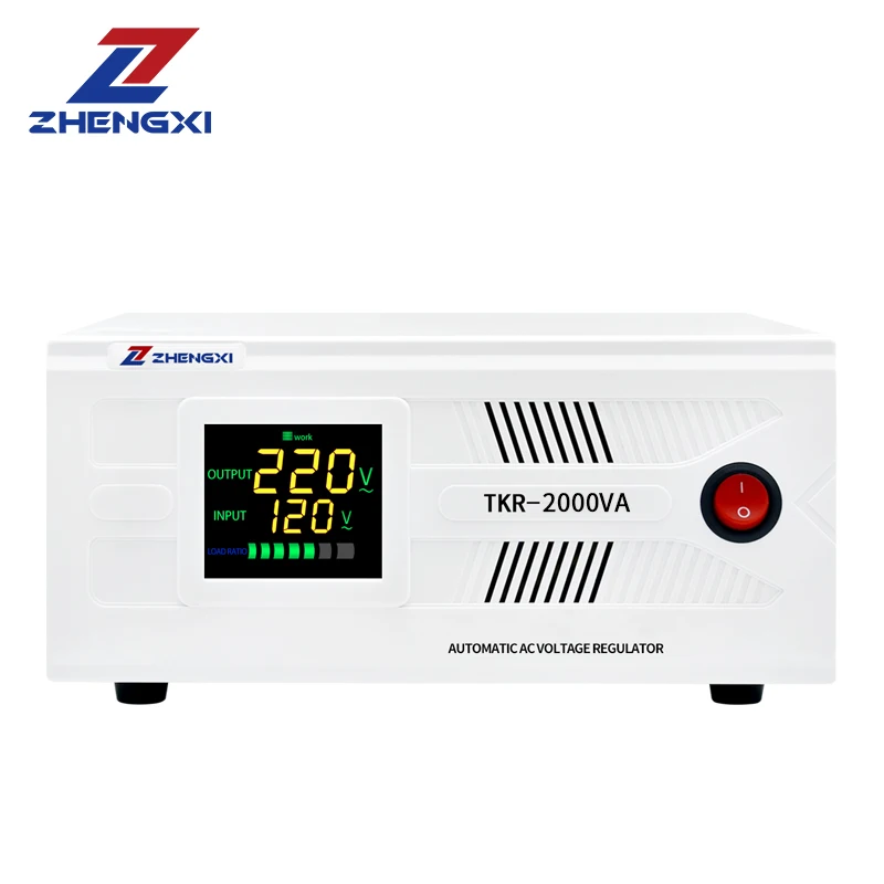 TKR-1000VA 2000VA single phase 220v houseuse air conditioner appliances LCD smart automatic AC stabilizer voltage regulator