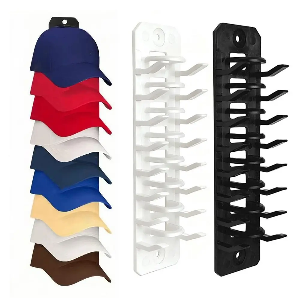 Closet Cap Rack Hat Organizer for Baseball Caps Sundries Storage Plastic Adhesive Hat Hooks for Door Closet Space Saving - view 5