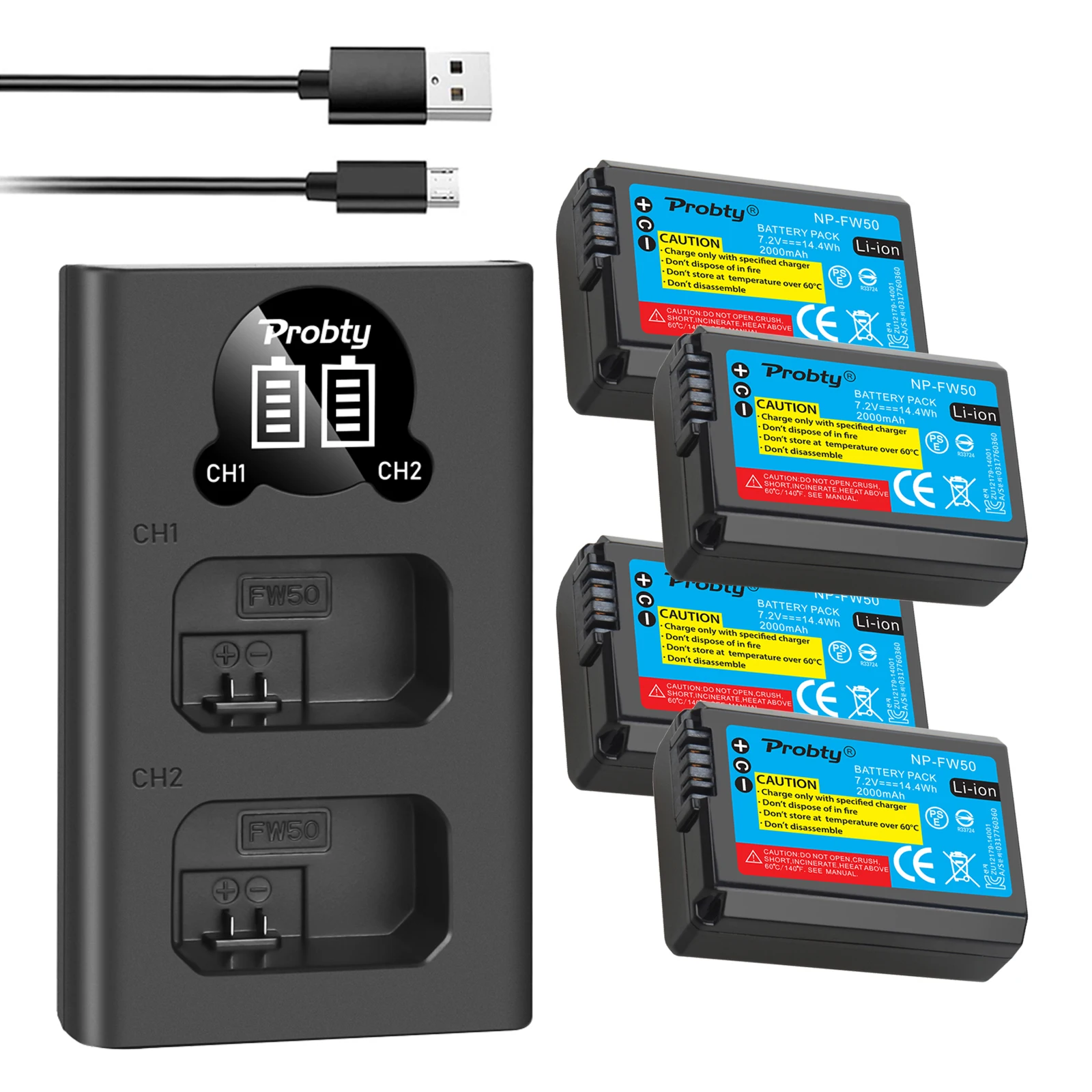 2000mAh NP FW50 NP-FW50 Battery AKKU + LED USB Dual Charger for Sony NEX-7 NEX-5N NEX-5R Alpha a5000 a6000 DSC-RX10 a7II a7S 