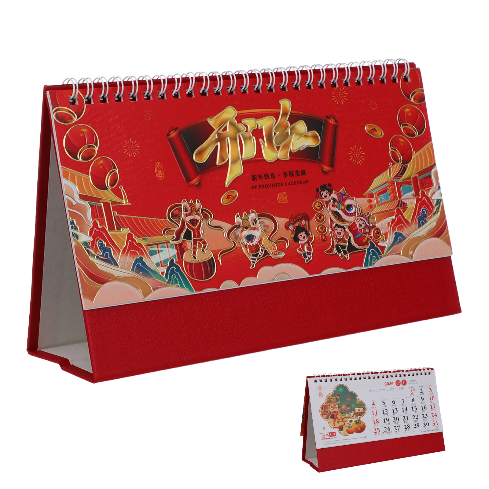 

Desk Calendar 2026 Chinese New Year Boutique Decorative Feng Shui Daily Calendars