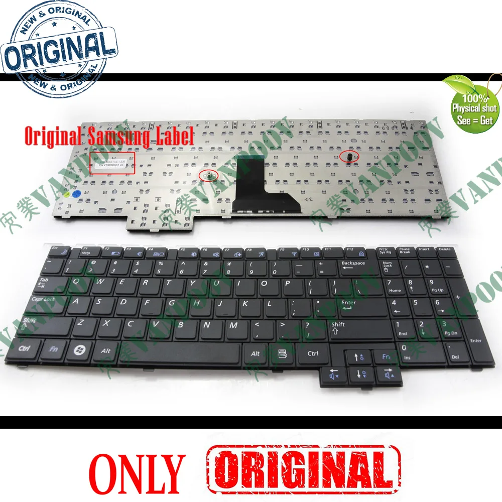 New Original US Notebook Laptop Keyboard for Samsung NP- R620 R618 R517 R523 R525 R528 R530 R538 R540 R719 RV508 P530 Black