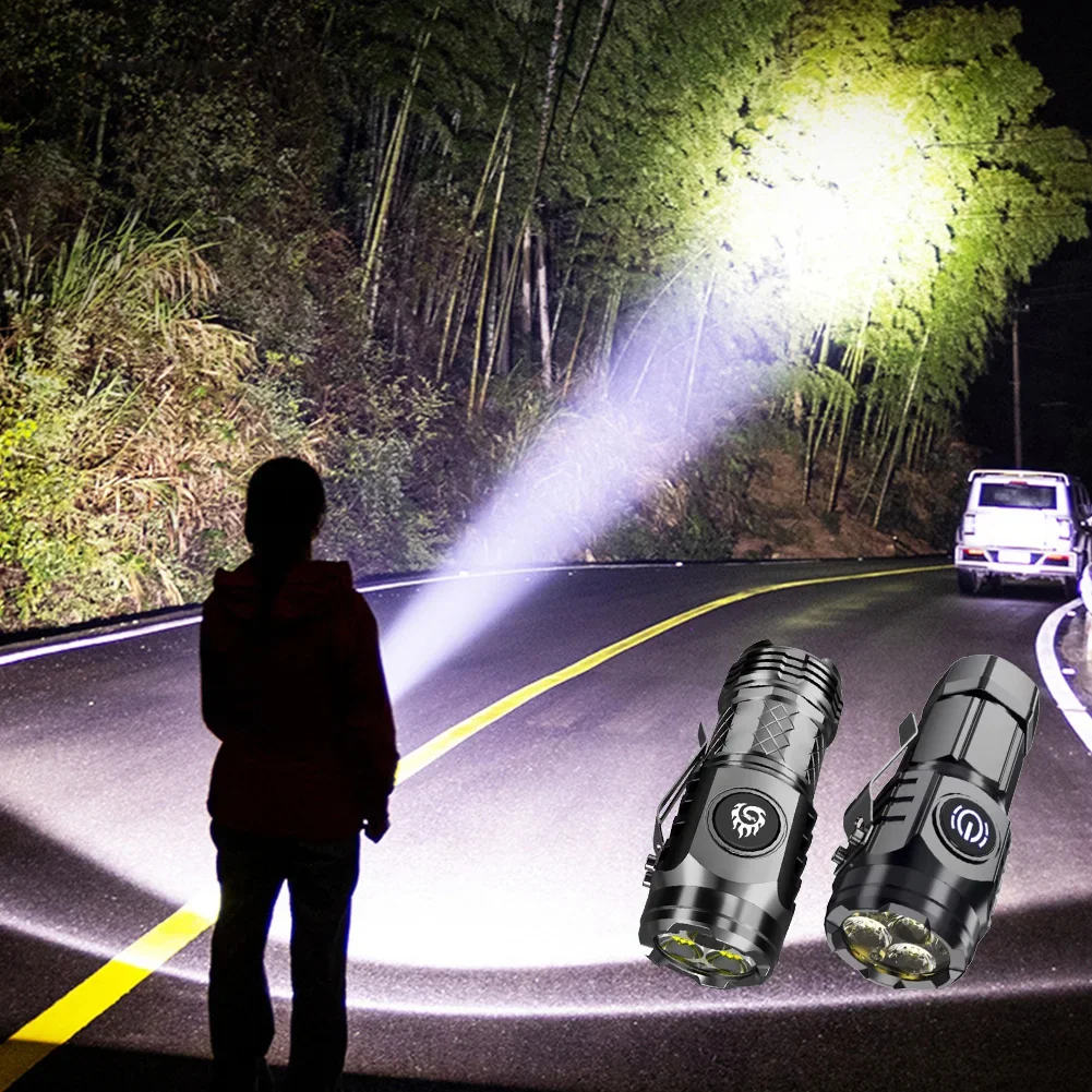 Long Range Throw Torch Waterproof High Power LED Flashlight Torch 20W LED Tactical Flashlights 18350 Battery for Camping Fishing