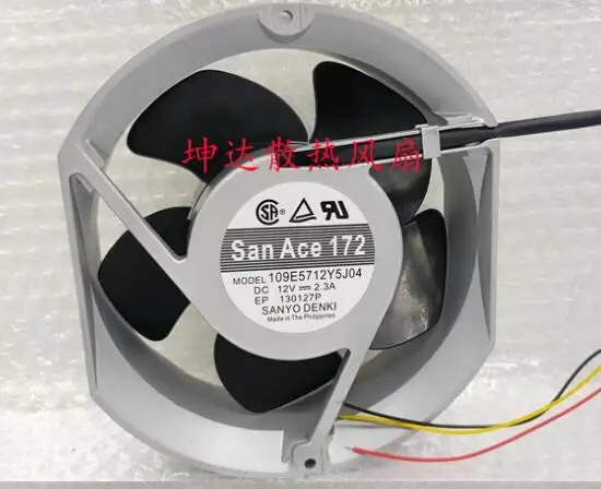 

Sanyo Denki 109E5712Y5J04 DC 12V 2.3A 172x172x51mm 3-Wire Server Cooling Fan