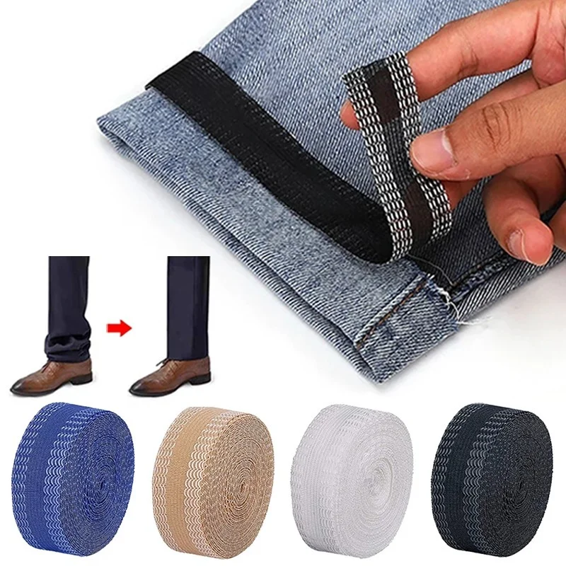 Trousers Leg Shortening Self-Adhesive Hemming Tape - Sewing Tool for Jeans Pants and Clothes Iron On Tape for Length Adjustment