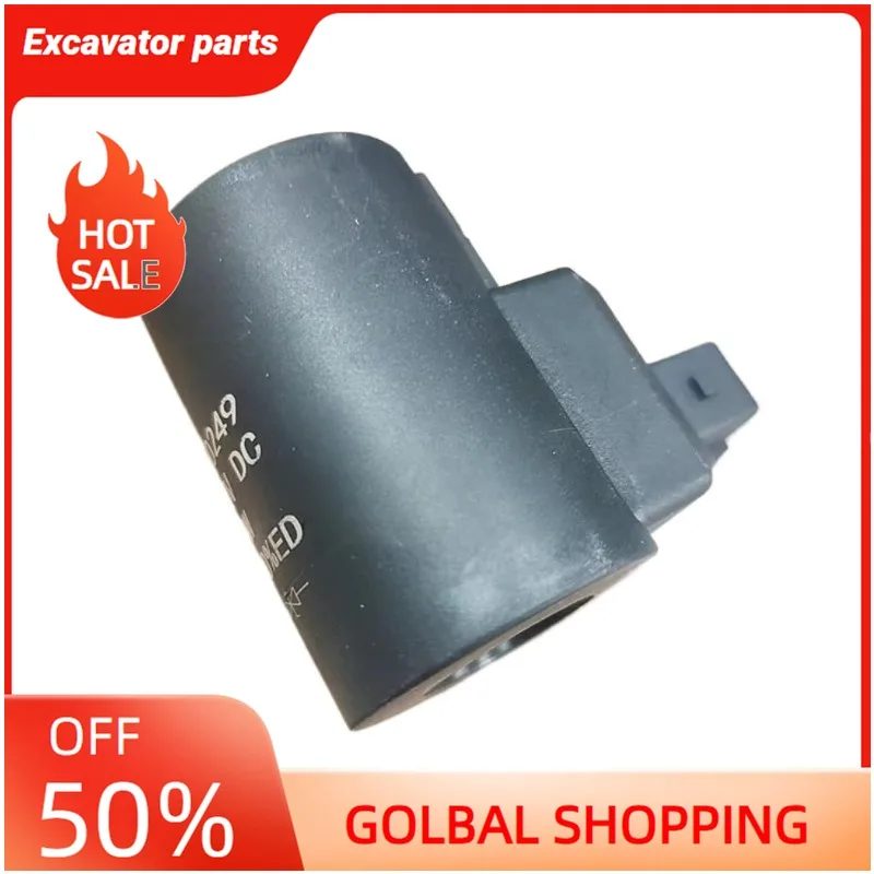 

Катушка электромагнитного клапана 280249 12 В DV 17 Вт Электромагнитная катушка экскаватора Запчасти для экскаваторов Детали оборудования (280249)