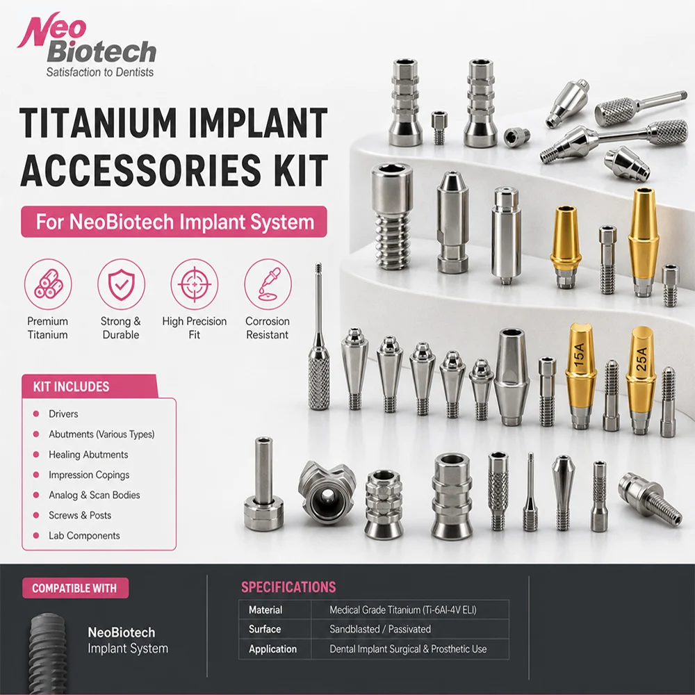 NeoBiotech Compatible Multi Unit Abutment Kit Angled Straight Titanium Healing Cap Scan Body for Implant Restoration