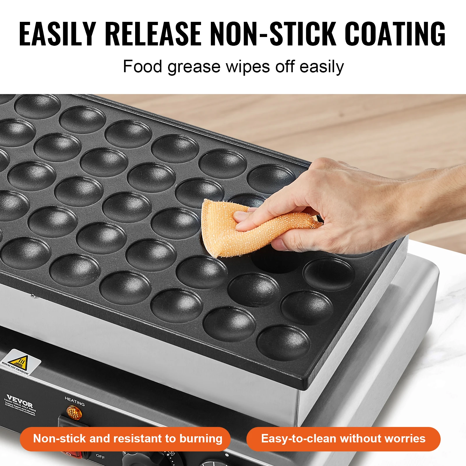 50Pcs Mini Dutch Pancake Maker Dorayaki Baker Machine Commercial Non-stick Waffle Maker Dual Temp & Time Control