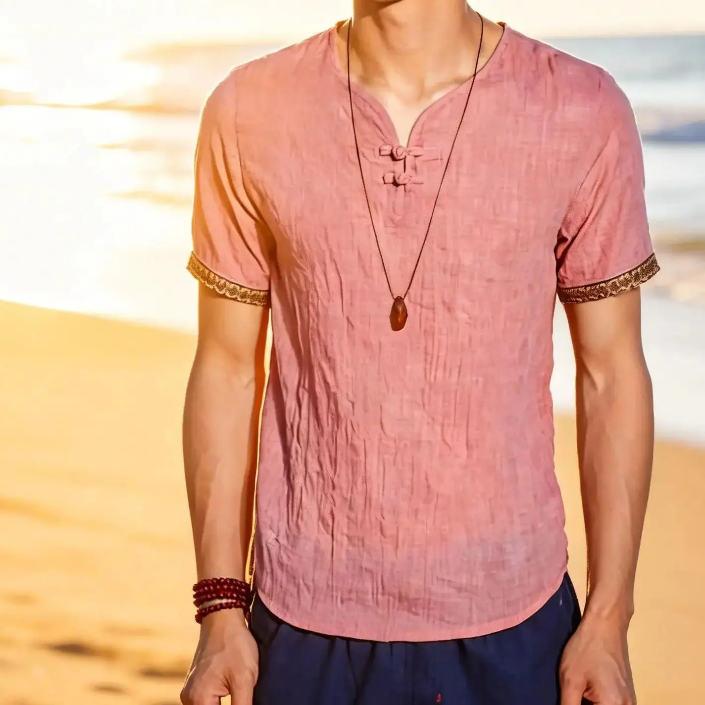 Plus Size M-5XL Summer Men's Short Sleeve Shirt Plain Color Korean Fashion Light Weight Hawaii Style Clothing
