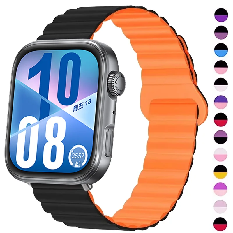 Magnetic Loop For Huawei Watch Fit 4/4pro Strap Silicone Bracelet Wristband Redplacement Watchband For Huawei Fit 3 Accessories