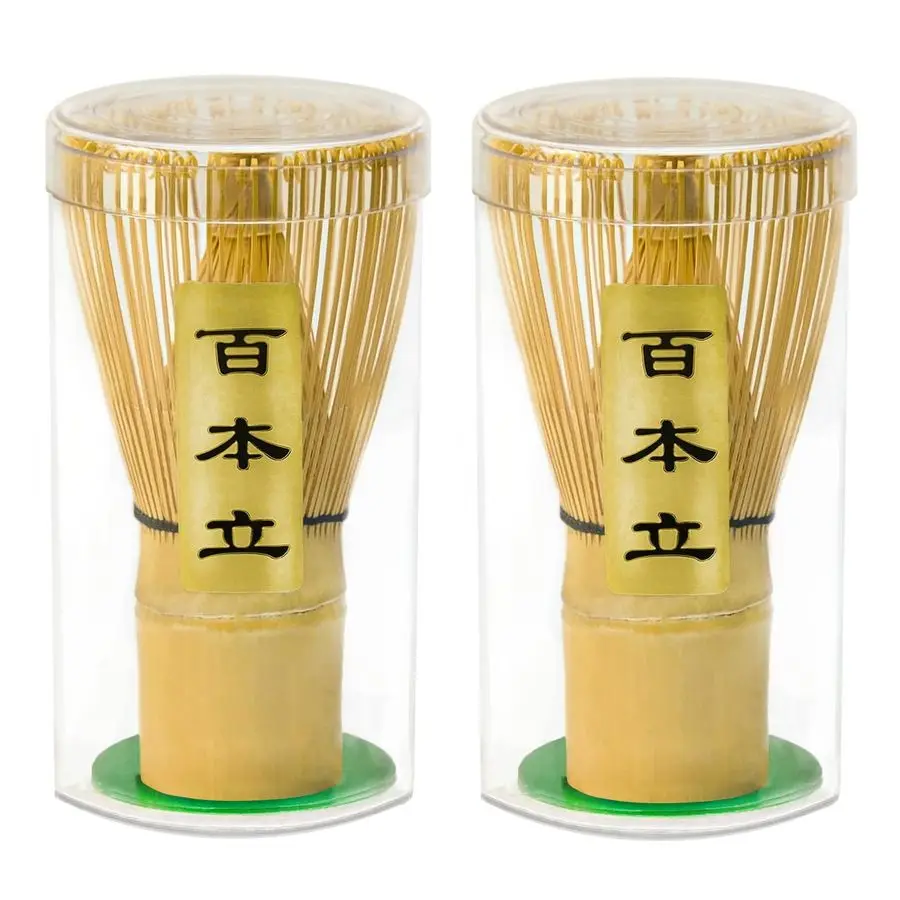 

Набор из 2 бамбуковых венчиков ручной работы для чая матча, традиционный японский часен для размешивания матча, 100% натуральный венчик для матча