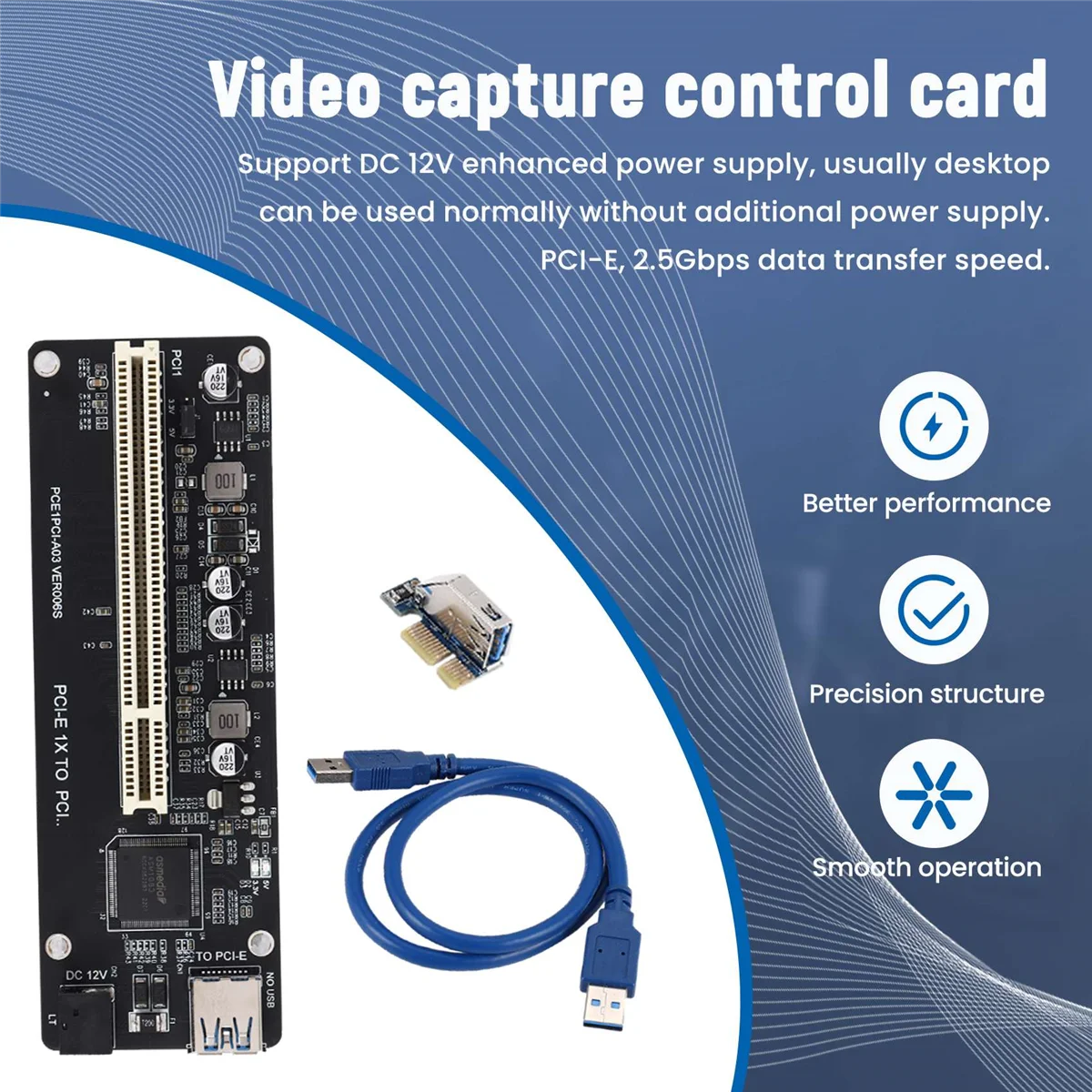 Tarjeta de Bus PCIE PCI-E PCI Express X1 a PCI Riser para PC de escritorio