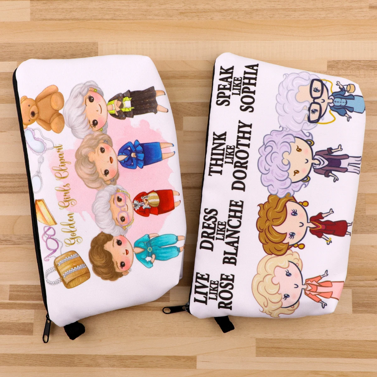 TV Show Cartoon Girls Cosmetic Bags Portable for Women Music Notation Travel Storage Bag Lipstick Cosmetics Bags Organizer Case