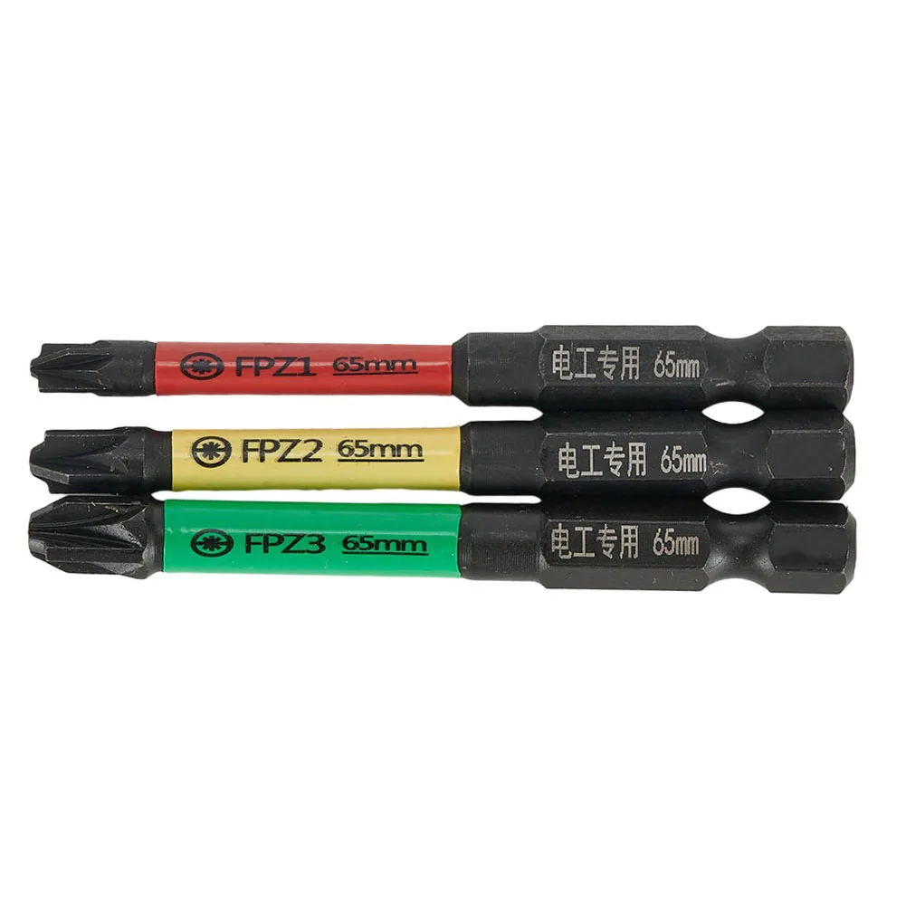 

3pcs 65mm Magnetic Special Slotted Cross Screwdriver Bit For Electrician FPZ1-3 Nutdrivers For Socket Switch Hand Tools