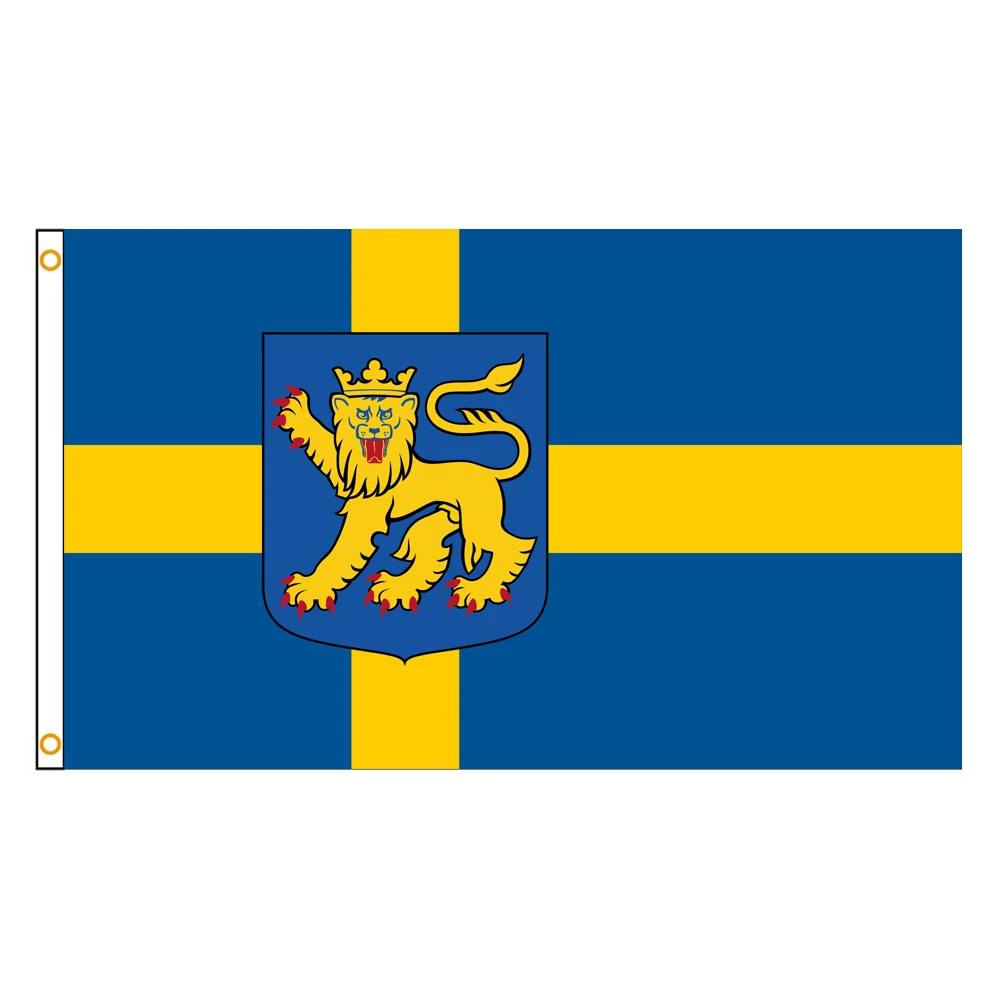 60×90 90x150 120×180CM Uppsala Emblem Flag Polyester Printed Banner County city of Sweden Tapestry For Decor