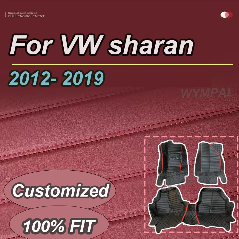 

LUXURY Car floor mats for VW sharan Seven seats 2012 2013 2014 2015 2016 2017 2018 2019 Custom auto foot Pads automobile