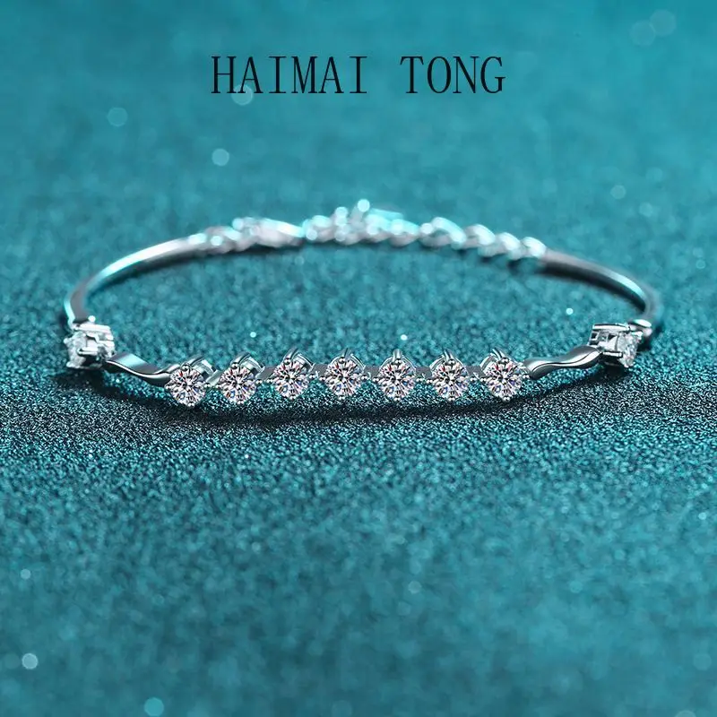 

HAIMATONGPT950 Platinum Women's Bracelet with Bone and Flesh Connection, Haifeng Cool Wind, Moissanite Bracelet