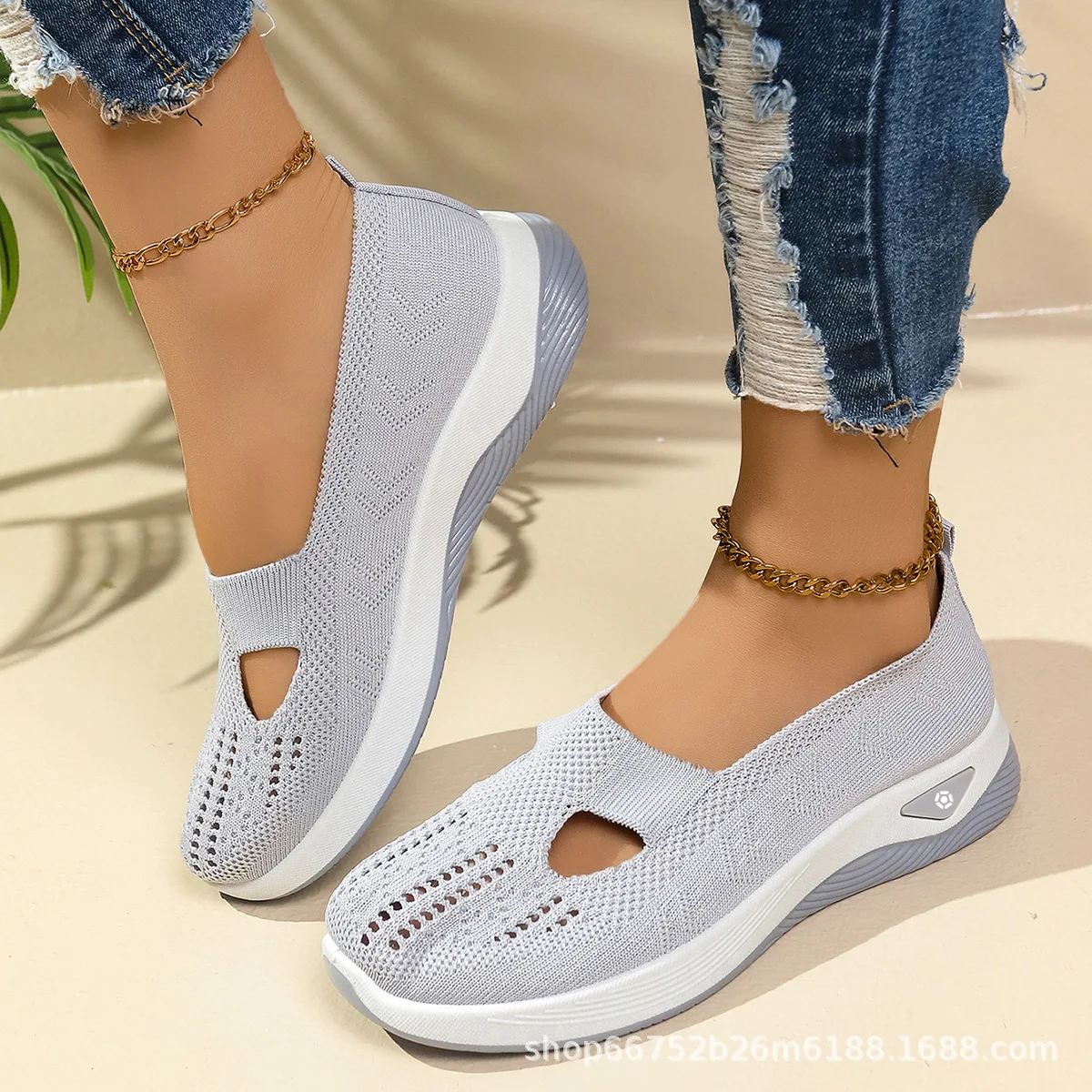 Womens Lightweight Casual Mesh Slip On Walking Shoes