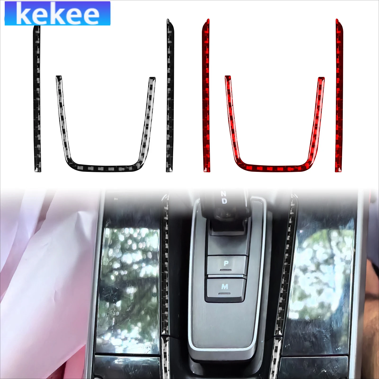 

For Porsche 992 911 2019-2024 Carbon Fiber Gear Shift Decorative Strips Interior Car Accessories Soft Cover Stickers Auto Trim