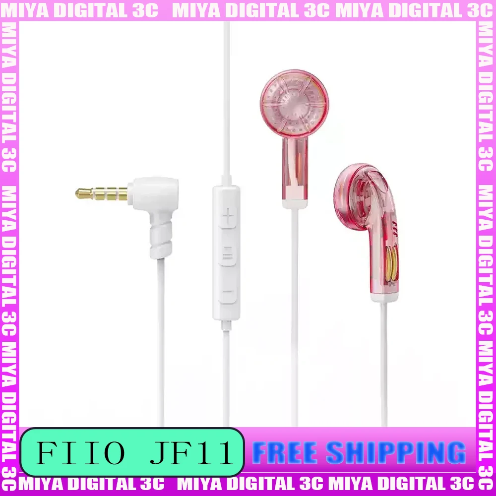 Fiio JF11 In Ear Headphones with Mic 4.4mm Dynamic Driver Bass Music Sport Earphones Wired Earbuds Custom Earplugs For Laptop