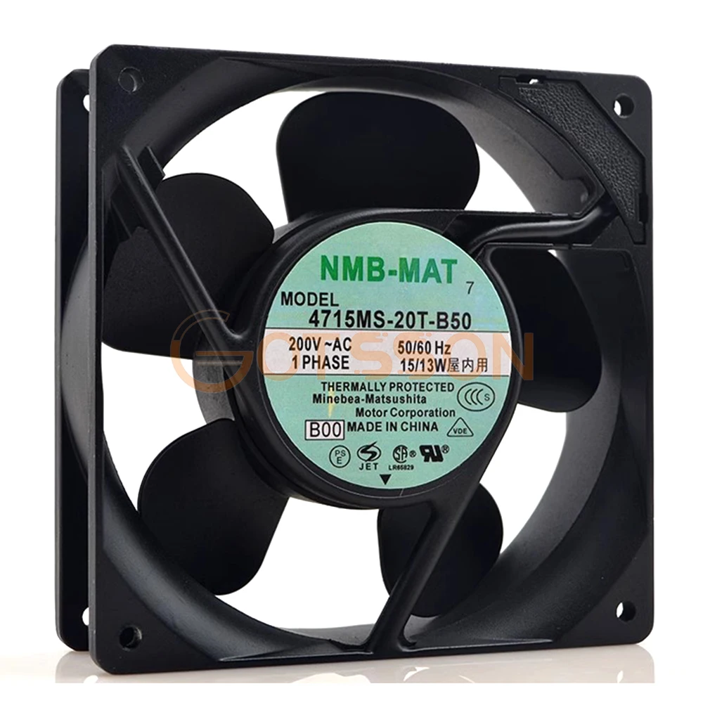 

For NMB-MAT 4715MS-20T-B50 AC 220V 50/60Hz 15/13W 12cm 12038 120x120x38mm 2600RPM Aluminum Machine Cooling Fan