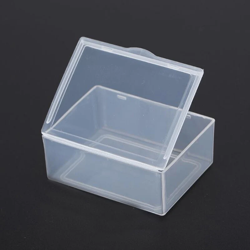 1pcプラスチック透明蓋収納ボックスコレクションコインジュエリーケース店クリアコンテナ自宅保管ケース
