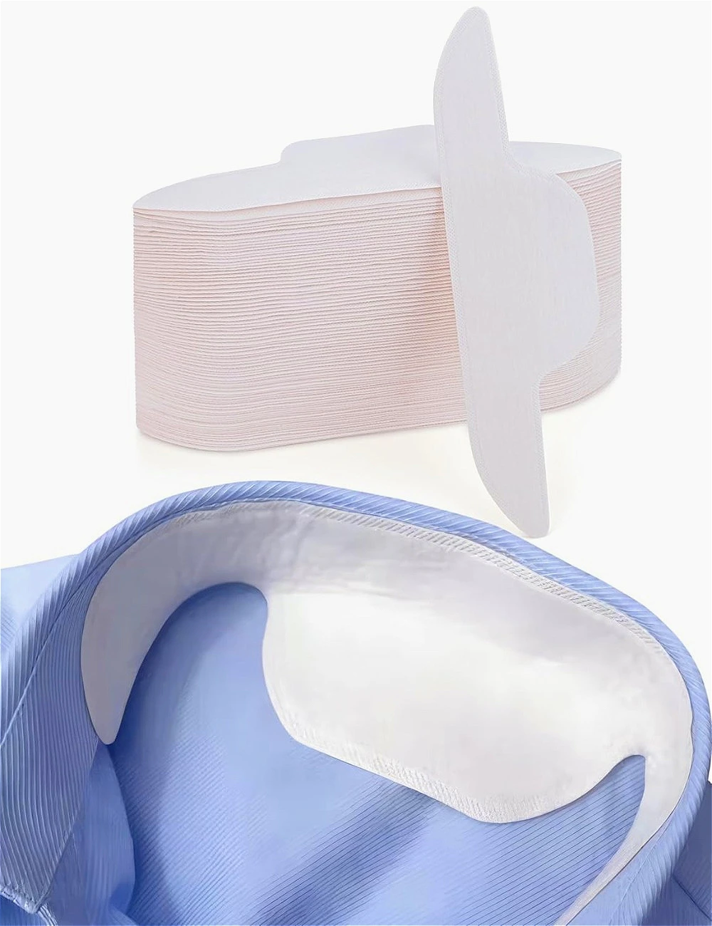 10PCS Disposable Collar Protector Sweat Pads for Shirt Hat Neck Sweat Absorbent Sticker Invisible Collar Liner Pad Against Sweat