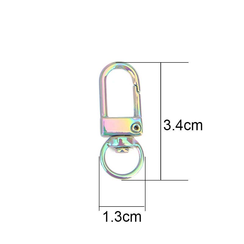 10pcs Metal Alloy Colorful Keychains Rotating Buckle 3.4cm Lobster Clasps Hooks Key Ring Keyrings Accessories For Jewelry Making