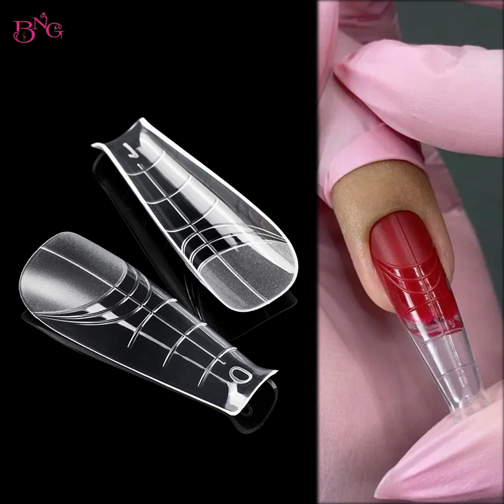 BNG 120/140 pièces Poly ongles Gel forme d'ongle cercueil double formes d'ongle pour constructeur Gel Stiletto ongles Extension conseils pour Nail Art manucure