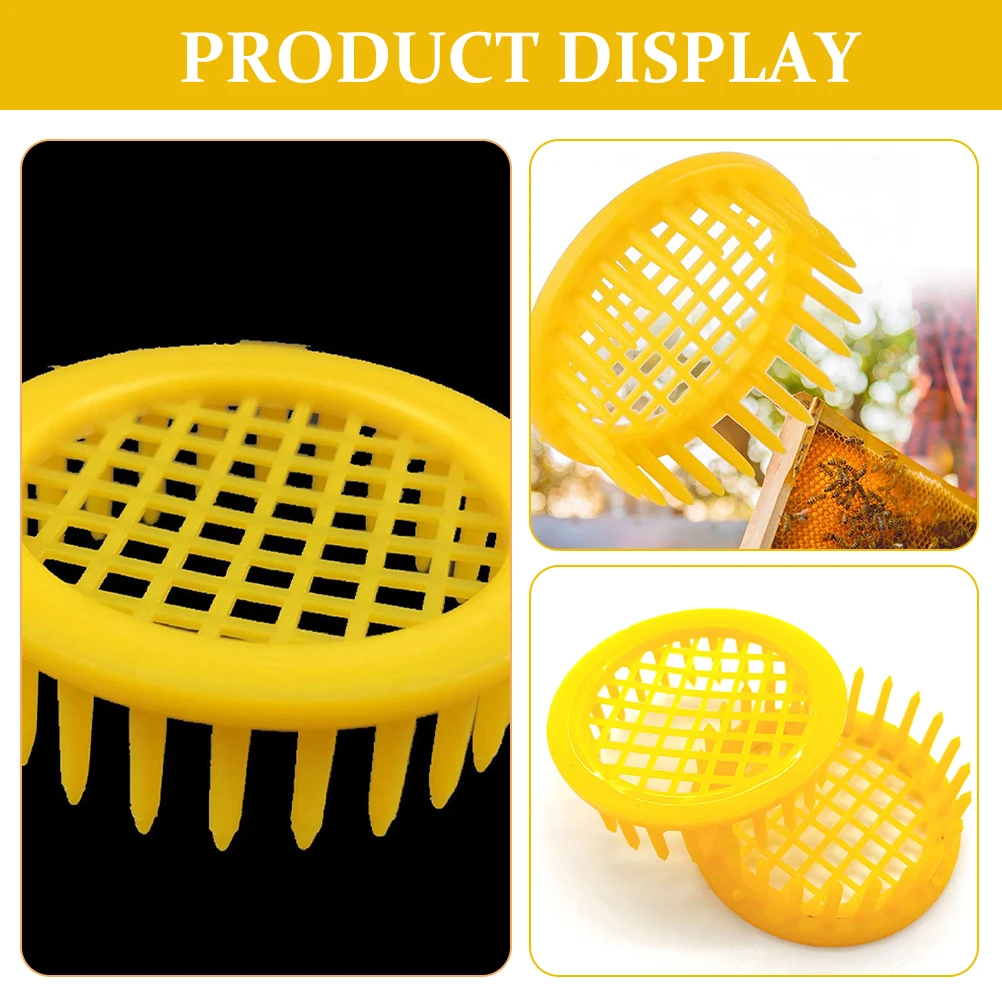 

20 Pcs Bee Cage Beekeeping Tools Plastic Rearing Cups Useful Beekeeper Supplies Incubation Base Breeding Holder Supplies
