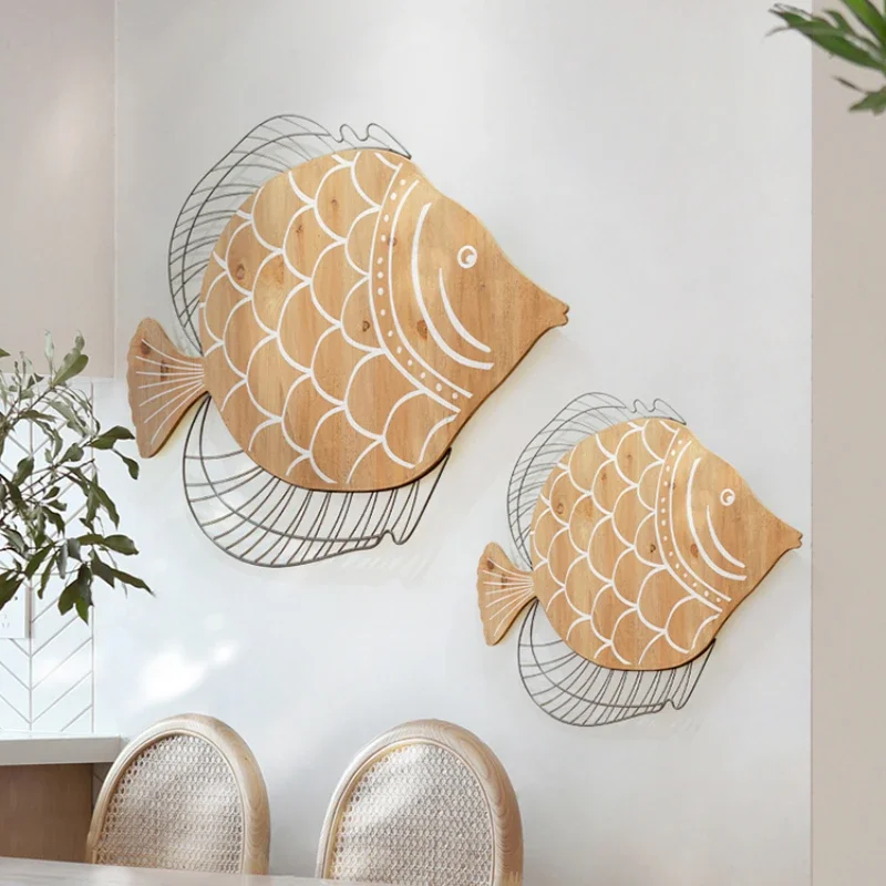 

Nordic wall decoration for living room sofa background, creative fish pendant for bedroom and dining room