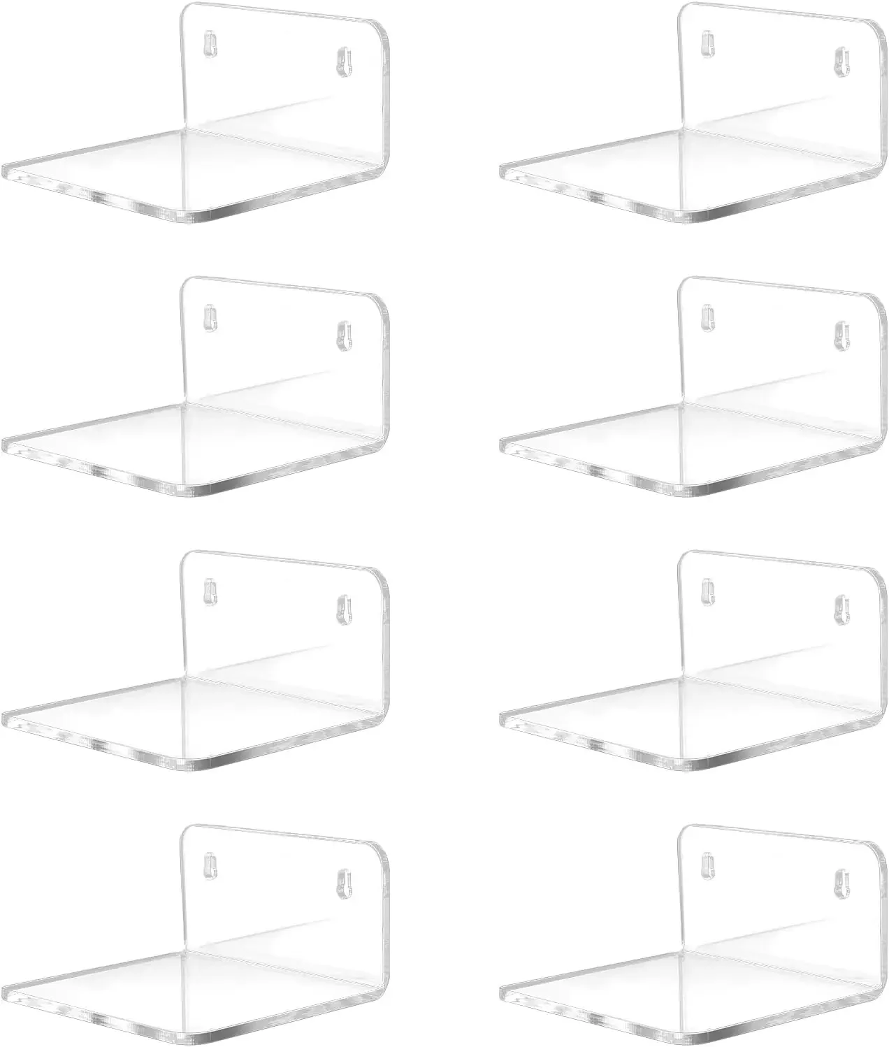 Kleines Acrylregal, schwebendes Mini-Wandregal, wandmontiertes Lagerregal, für Popfiguren, Pflanze, Bild, Foto, moderne Wand für Büro