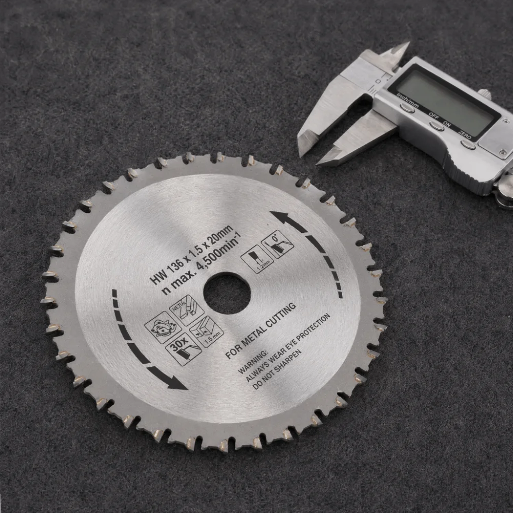 136mm Diameter Circular Saw Blade 1.5mm Thickness Carbide Metal Cutting Disc 20mm Bore 30 Teeth Cutting Saw Blades Wood Cutting