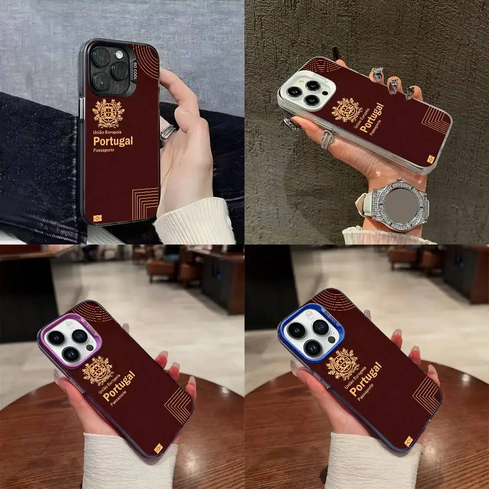 

Portugal Passport Phone Case For iPhone 16,15,14,13,12,11,Mini,Pro,E,SE4,XS,MAX Colorful Matte Shell