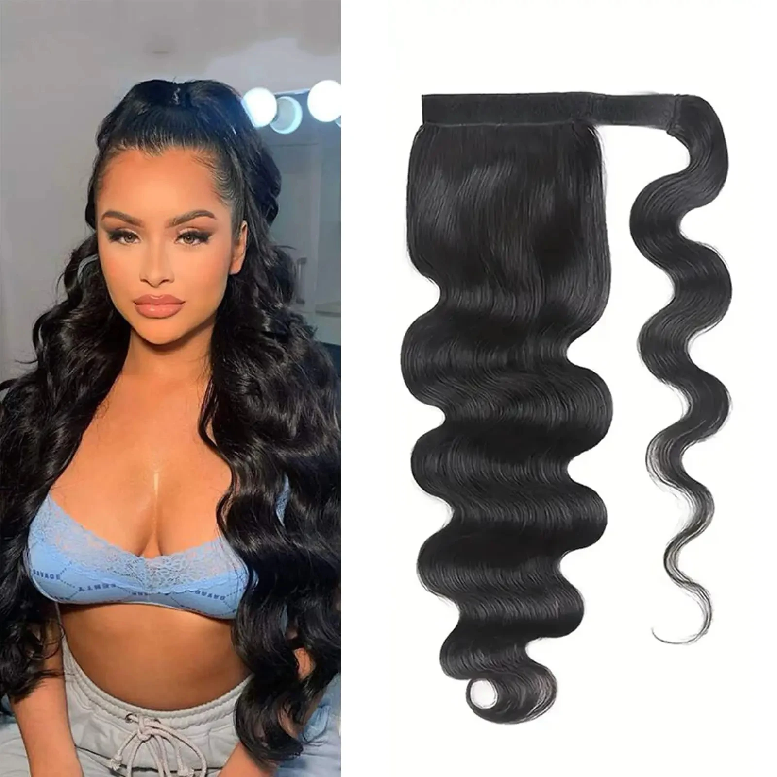 

Объемная волна, наращивание хвостов, человеческие волосы, обертывание вокруг зажима, наращивание волос в хвосте для женщин, объемные волны, натуральные шиньоны