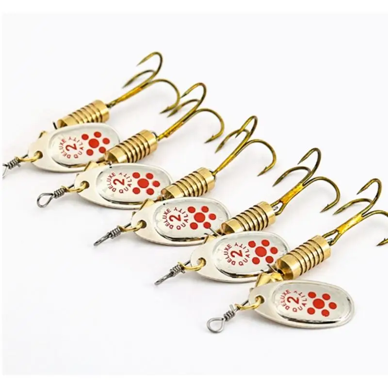 10Pcs Metal Spinner Baits Set Trout Fishing Lures Sequins Baits Treble Hook Hard Metal Baits Crankbaits Enduring GXMF