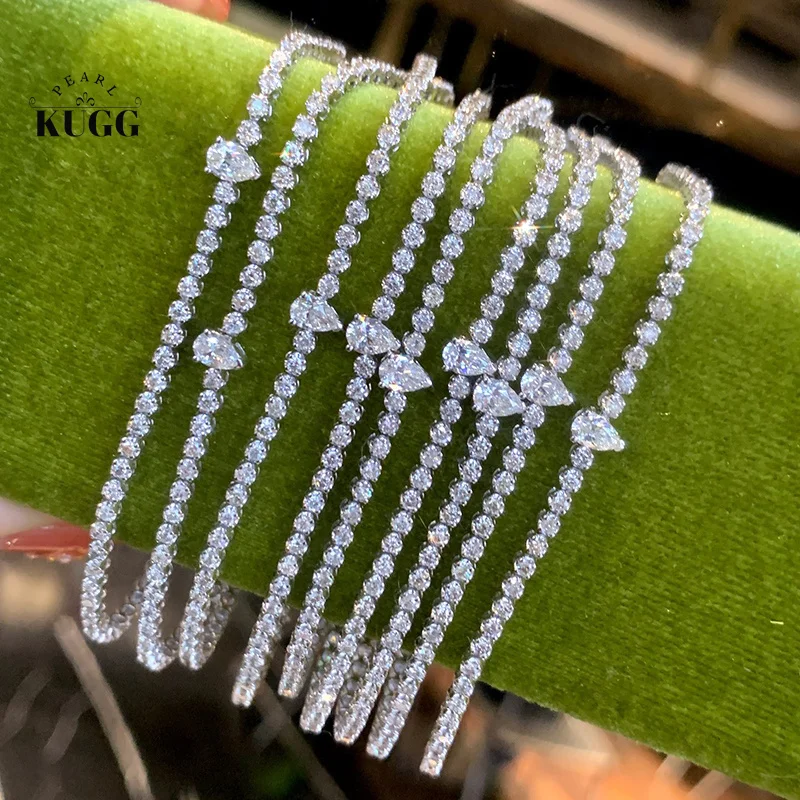 

Браслет KUGG из 100% белого золота 18 карат, классический дизайн, 1,40 карата, браслет с натуральными бриллиантами для женщин, элитные ювелирные изделия для помолвки