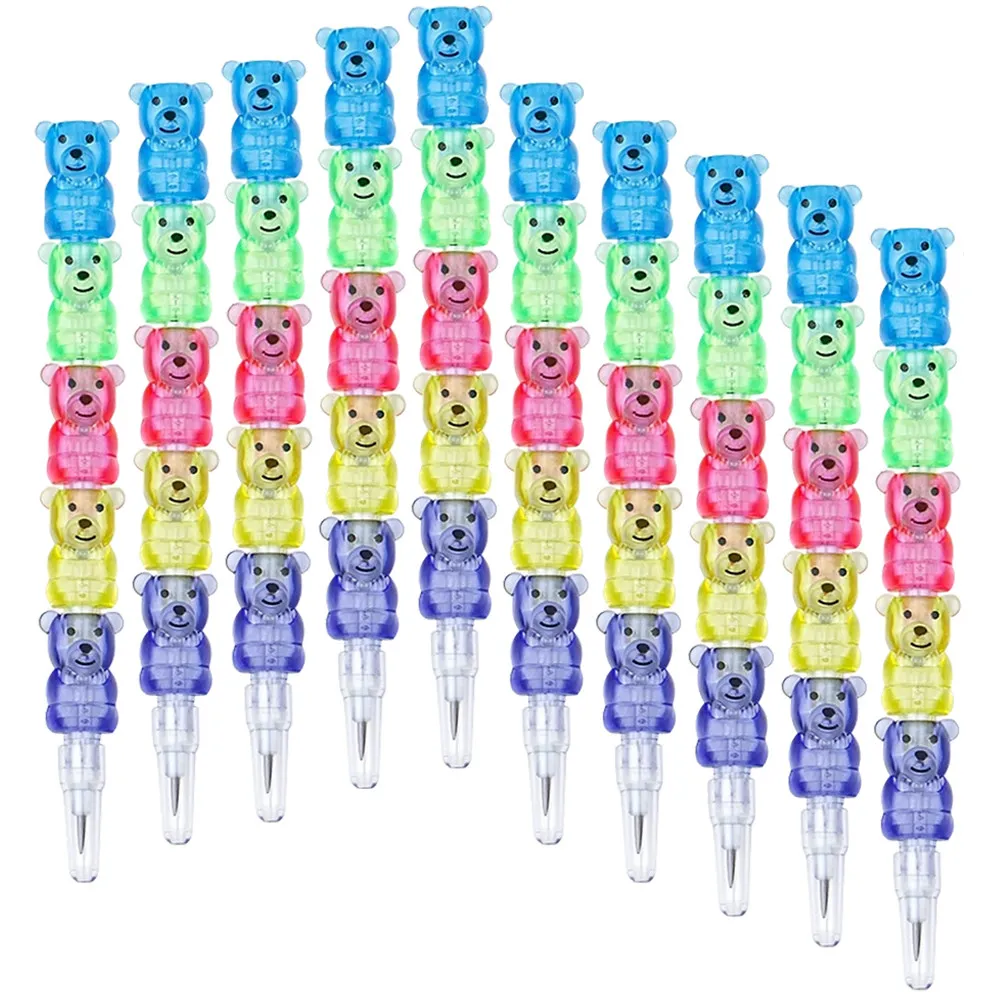 10Pcs Bear Shaped Stackable Pencils Creative Non Sharpening Writing Pencils for Students School Supplies Birthday Party