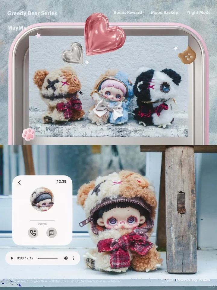 Maymei Greedy Bear Series Vinyl Plush Blind Box Mystery Box Cute